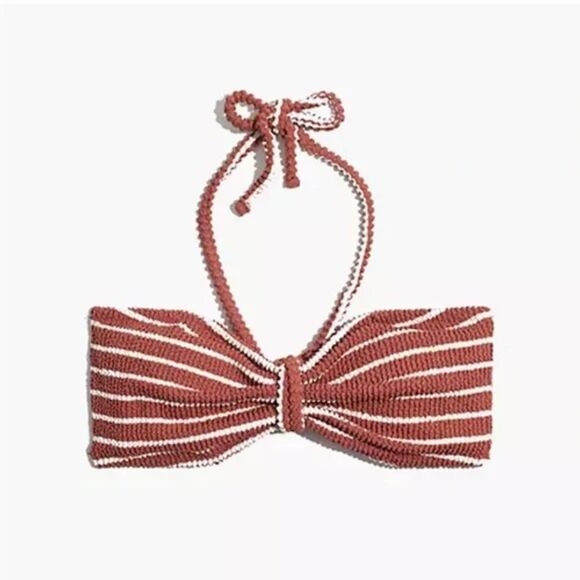 Madewell Striped Textured Bandeau Bikini Top XXL - Picture 3 of 9